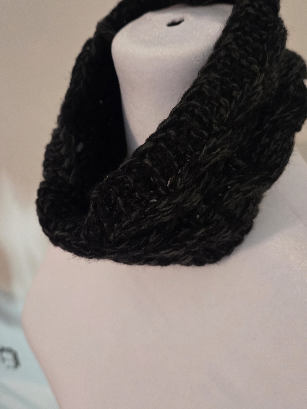 Cozy Braided Cable Knit Ear Warmer Headband - Black